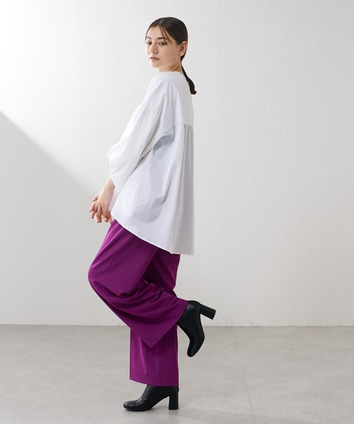 Lui's（ルイス）の「2WAYツイルワイドパンツ（スラックス・レディース・パープル/ブラック・1/2）」の13枚目の写真