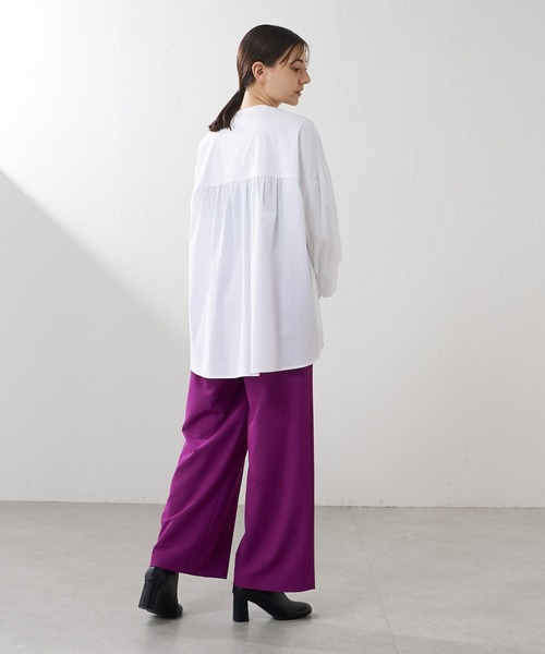 Lui's（ルイス）の「2WAYツイルワイドパンツ（スラックス・レディース・パープル/ブラック・1/2）」の14枚目の写真