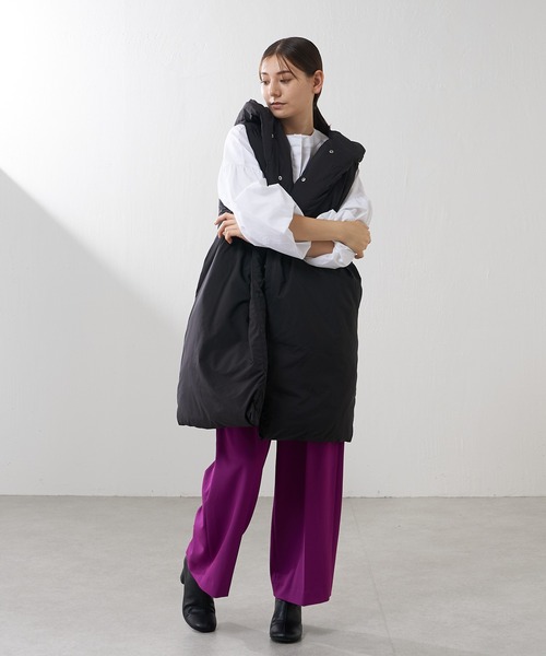 Lui's（ルイス）の「2WAYツイルワイドパンツ（スラックス・レディース・パープル/ブラック・1/2）」の15枚目の写真