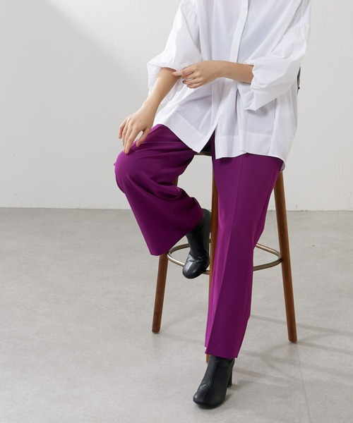 Lui's（ルイス）の「2WAYツイルワイドパンツ（スラックス・レディース・パープル/ブラック・1/2）」の5枚目の写真