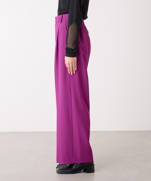 Lui's（ルイス）の「2WAYツイルワイドパンツ（スラックス・レディース・パープル/ブラック・1/2）」の22枚目の写真