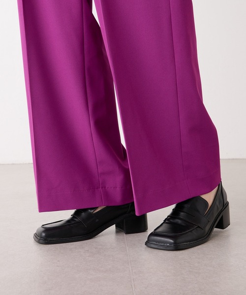 Lui's（ルイス）の「2WAYツイルワイドパンツ（スラックス・レディース・パープル/ブラック・1/2）」の17枚目の写真