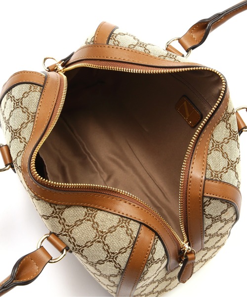 N.（N. Natural Beauty Basic）（エヌエヌナチュラルビューティーベーシック）の「【松井愛莉さん着用】◆モノグラムジャガードボストンバッグ（ボストンバッグ・レディース・ベージュ/ネイビー・ﾌﾘ-）」の11枚目の写真