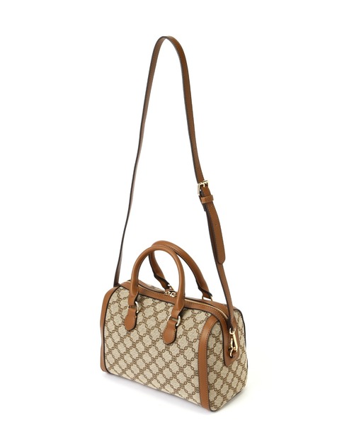 N.（N. Natural Beauty Basic）（エヌエヌナチュラルビューティーベーシック）の「【松井愛莉さん着用】◆モノグラムジャガードボストンバッグ（ボストンバッグ・レディース・ベージュ/ネイビー・ﾌﾘ-）」の15枚目の写真