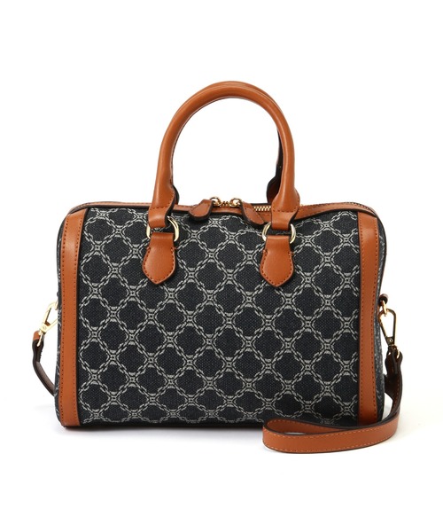 N.（N. Natural Beauty Basic）（エヌエヌナチュラルビューティーベーシック）の「【松井愛莉さん着用】◆モノグラムジャガードボストンバッグ（ボストンバッグ・レディース・ベージュ/ネイビー・ﾌﾘ-）」の13枚目の写真