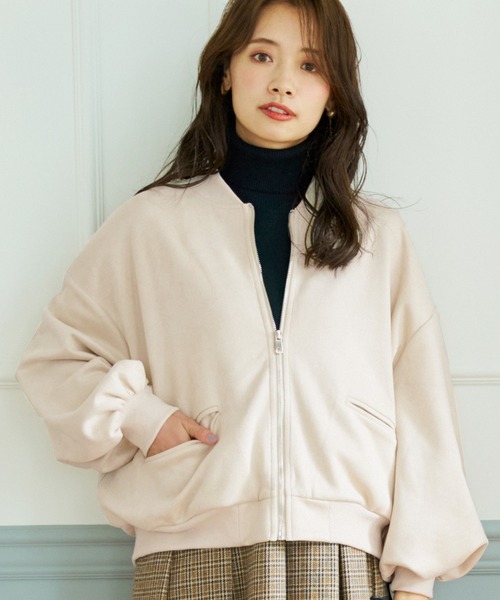 セール】ボリュームスリーブスウェードタッチブルゾン（ブルゾン