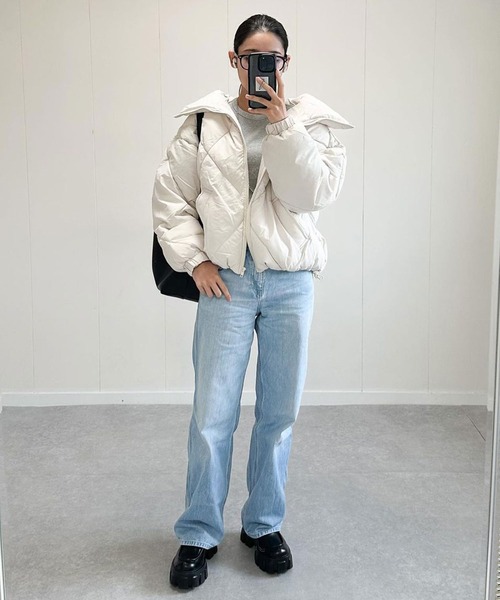 Riberry（リベリー）の「スタンドカラーキルティングダウン（ダウンジャケット/コート・レディース・オフホワイト/ブラック/カーキ・MEDIUM/LARGE）」の5枚目の写真