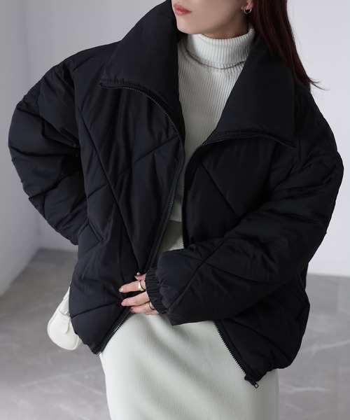 Riberry（リベリー）の「スタンドカラーキルティングダウン（ダウンジャケット/コート・レディース・オフホワイト/ブラック/カーキ・MEDIUM/LARGE）」の9枚目の写真