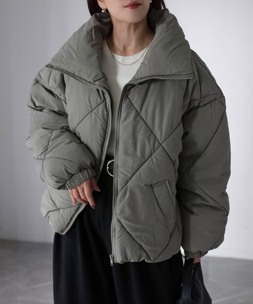 Riberry（リベリー）の「スタンドカラーキルティングダウン（ダウンジャケット/コート・レディース・オフホワイト/ブラック/カーキ・MEDIUM/LARGE）」の11枚目の写真