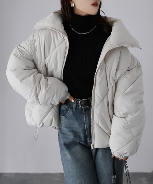 Riberry（リベリー）の「スタンドカラーキルティングダウン（ダウンジャケット/コート・レディース・オフホワイト/ブラック/カーキ・MEDIUM/LARGE）」の8枚目の写真