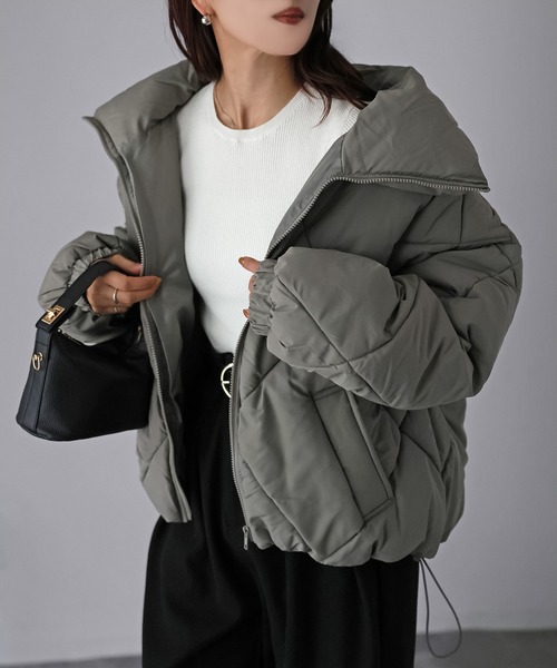 Riberry（リベリー）の「スタンドカラーキルティングダウン（ダウンジャケット/コート・レディース・オフホワイト/ブラック/カーキ・MEDIUM/LARGE）」の12枚目の写真