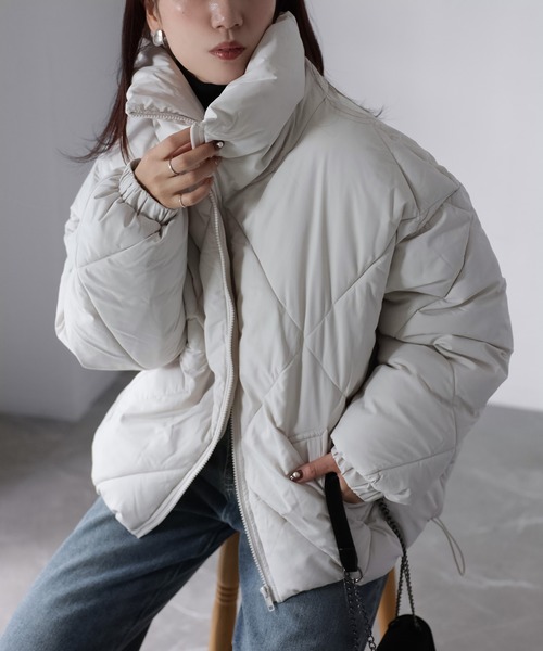 Riberry（リベリー）の「スタンドカラーキルティングダウン（ダウンジャケット/コート・レディース・オフホワイト/ブラック/カーキ・MEDIUM/LARGE）」の13枚目の写真