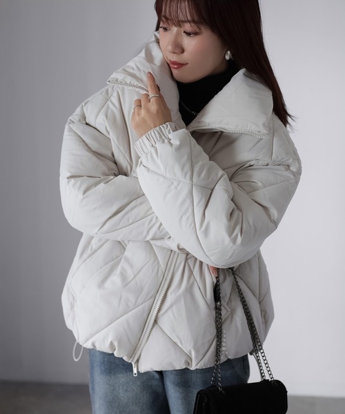 Riberry（リベリー）の「スタンドカラーキルティングダウン（ダウンジャケット/コート・レディース・オフホワイト/ブラック/カーキ・MEDIUM/LARGE）」の14枚目の写真