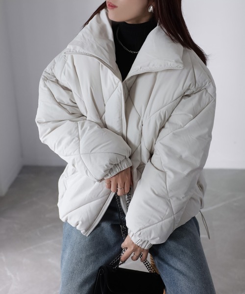 Riberry（リベリー）の「スタンドカラーキルティングダウン（ダウンジャケット/コート・レディース・オフホワイト/ブラック/カーキ・MEDIUM/LARGE）」の16枚目の写真