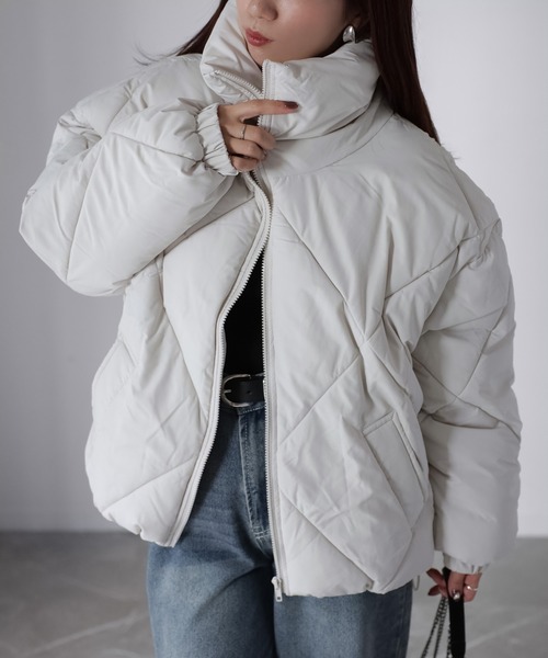 Riberry（リベリー）の「スタンドカラーキルティングダウン（ダウンジャケット/コート・レディース・オフホワイト/ブラック/カーキ・MEDIUM/LARGE）」の15枚目の写真