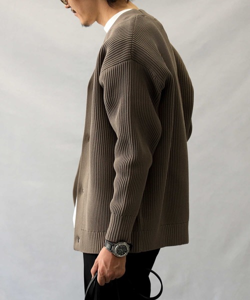 BACK NUMBER（バックナンバー）の「【BACK NUMBER】オーバーサイズニットカーデ（カーディガン/ボレロ・メンズ・ブラック/ブルー/グリーン/ライトベージュ・M/L/XL）」の10枚目の写真