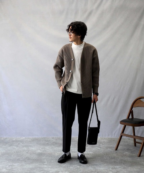 BACK NUMBER（バックナンバー）の「【BACK NUMBER】オーバーサイズニットカーデ（カーディガン/ボレロ・メンズ・ブラック/ブルー/グリーン/ライトベージュ・M/L/XL）」の7枚目の写真