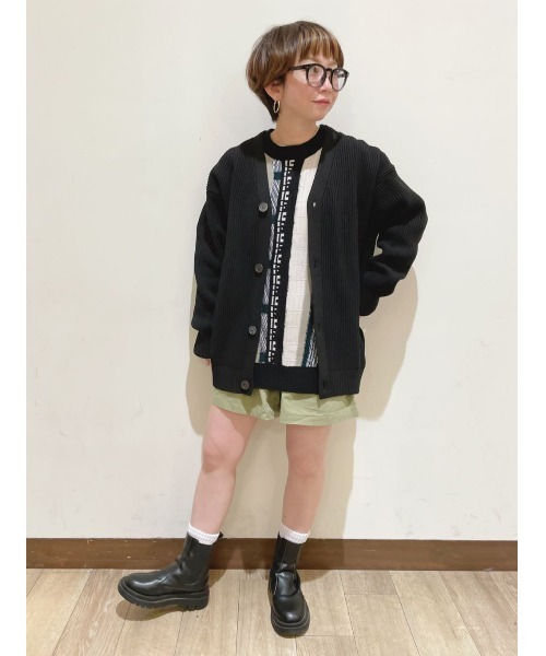 BACK NUMBER（バックナンバー）の「【BACK NUMBER】オーバーサイズニットカーデ（カーディガン/ボレロ・メンズ・ブラック/ブルー/グリーン/ライトベージュ・M/L/XL）」の20枚目の写真