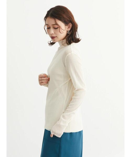 Green　Parks（グリーンパークス）の「綿メッシュタートルインナー＊（Tシャツ/カットソー・レディース・ブラウン/グレー/オフホワイト/サックスブルー/ピンク/イエロー・FREE）」の14枚目の写真