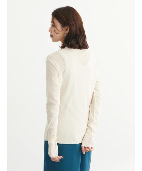 Green　Parks（グリーンパークス）の「綿メッシュタートルインナー＊（Tシャツ/カットソー・レディース・ブラウン/グレー/オフホワイト/サックスブルー/ピンク/イエロー・FREE）」の15枚目の写真