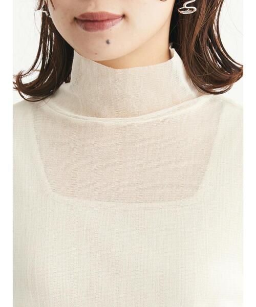 Green　Parks（グリーンパークス）の「綿メッシュタートルインナー＊（Tシャツ/カットソー・レディース・ブラウン/グレー/オフホワイト/サックスブルー/ピンク/イエロー・FREE）」の16枚目の写真