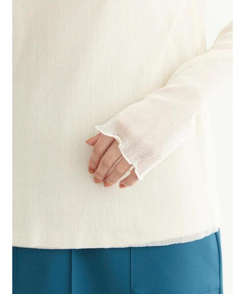 Green　Parks（グリーンパークス）の「綿メッシュタートルインナー＊（Tシャツ/カットソー・レディース・ブラウン/グレー/オフホワイト/サックスブルー/ピンク/イエロー・FREE）」の17枚目の写真