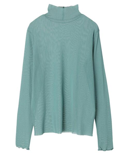 Green　Parks（グリーンパークス）の「綿メッシュタートルインナー＊（Tシャツ/カットソー・レディース・ブラウン/グレー/オフホワイト/サックスブルー/ピンク/イエロー・FREE）」の20枚目の写真