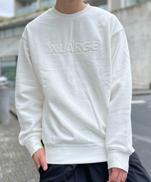 XLARGE（エクストララージ）の「【XLARGE】ロゴスウェット 長袖トレーナー（スウェット・メンズ・オフホワイト/ブラック・L/M/S）」の6枚目の写真