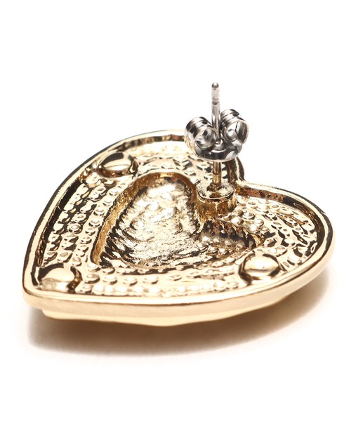 atmos pink(アトモスピンク)の「atmos pink ぷっくりハートロゴピアス(ピアス(両耳用)・レディース・シルバー/ゴールド・FREE)」の6枚目の写真