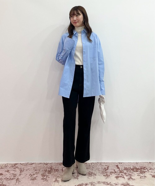 EPIMI E'PIMMY(エピミエピミー)の「サムホールデザインハイネックリブニット(ニット/セーター・レディース・ホワイト×ブラック/ブラック/オフホワイト・MEDIUM)」の5枚目の写真