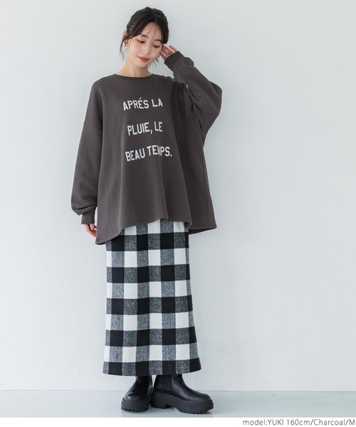 coca（coca）（コカ）の「裏起毛アソートプリントスウェット（スウェット・レディース・ブルー/アイボリー/チャコール/イエロー・M/L）」の9枚目の写真