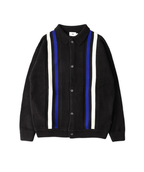 FTW(エフティダブリュー)の「STRIPED KNIT SHIRT(ニット/セーター・メンズ・ブラック/マスタード/アイボリー・LARGE/MEDIUM)」の1枚目の写真