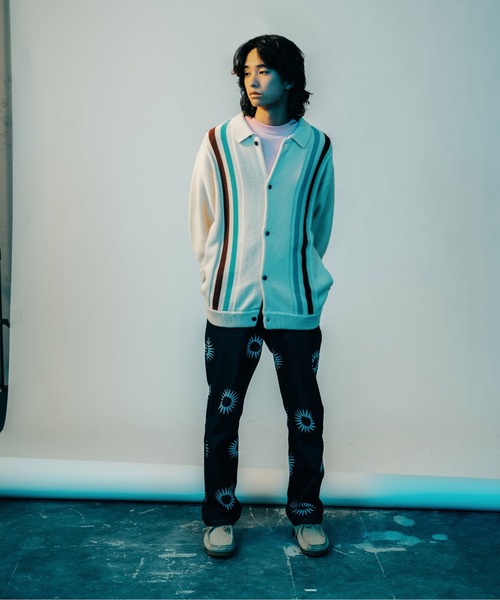 FTW(エフティダブリュー)の「STRIPED KNIT SHIRT(ニット/セーター・メンズ・ブラック/マスタード/アイボリー・LARGE/MEDIUM)」の4枚目の写真