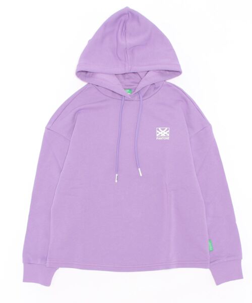 BENETTON (UNITED COLORS OF BENETTON)（ベネトンユナイテッドカラーズオブベネトン）の「プリントスウェットフードパーカー（パーカー・レディース・カーキ/パープル/ホワイト/レッド・MEDIUM/SMALL/X-SMALL/LARGE）」の9枚目の写真