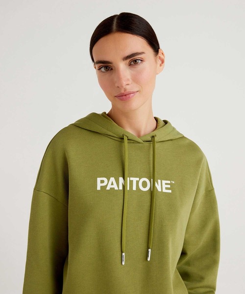 BENETTON (UNITED COLORS OF BENETTON)（ベネトンユナイテッドカラーズオブベネトン）の「プリントスウェットフードパーカー（パーカー・レディース・カーキ/パープル/ホワイト/レッド・MEDIUM/SMALL/X-SMALL/LARGE）」の21枚目の写真