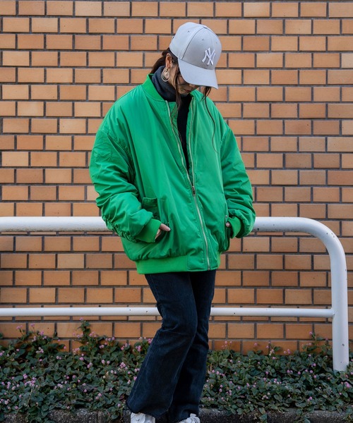 INTERPLAY（インタープレイ）の「【INTERPLAY select】ルーズ MA-1（MA-1・レディース・ブラック/ベージュ/パープル/グリーン・FREE）」の7枚目の写真