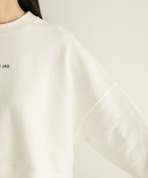 SALON adam et rope'（サロン アダム エ ロペ）の「ワンポイントロゴ刺繍クロップドスウェット（スウェット・レディース・ホワイト/ブラック・FREE）」の15枚目の写真