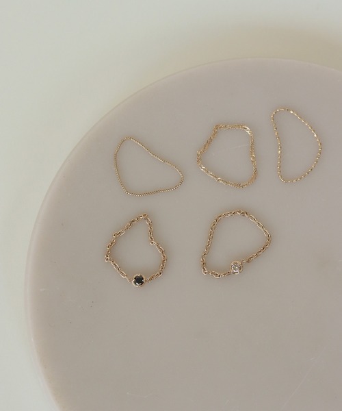 NOIR DE POUPEE(ノワールドプーペ)の「K10 スクリュー チェーンリング(リング・レディース・ゴールド・#9/#11/#13/#3/#5/#15/#7)」の10枚目の写真