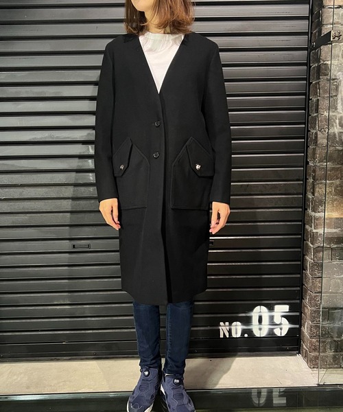 roarguns(ロアーガンズ)の「NO COLOR MELTON COAT(ノーカラーコート・レディース・ブラック・1)」の10枚目の写真