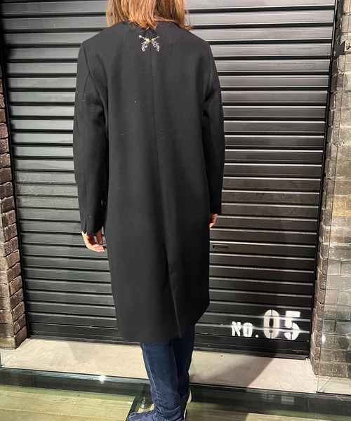 roarguns(ロアーガンズ)の「NO COLOR MELTON COAT(ノーカラーコート・レディース・ブラック・1)」の2枚目の写真