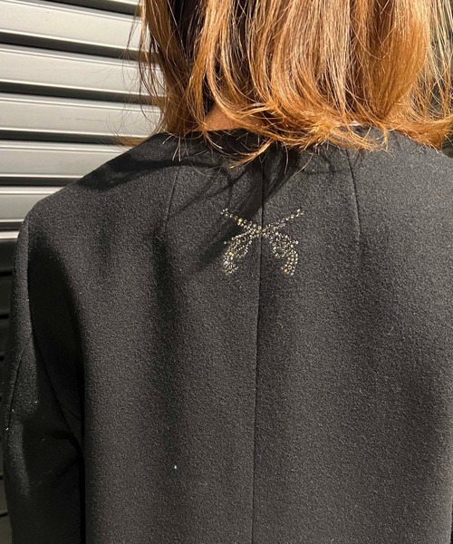 roarguns(ロアーガンズ)の「NO COLOR MELTON COAT(ノーカラーコート・レディース・ブラック・1)」の5枚目の写真