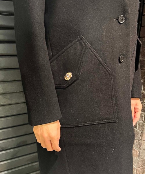 roarguns(ロアーガンズ)の「NO COLOR MELTON COAT(ノーカラーコート・レディース・ブラック・1)」の4枚目の写真