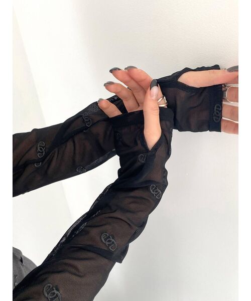 EMODA（エモダ）の「シースルーフィットトップ（シャツ/ブラウス・レディース・アイボリー/ブラック/グリーン・FREE）」の6枚目の写真