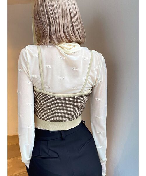 EMODA（エモダ）の「シースルーフィットトップ（シャツ/ブラウス・レディース・アイボリー/ブラック/グリーン・FREE）」の18枚目の写真