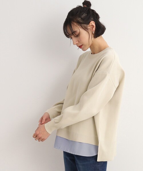 SHOO・LA・RUE（シューラルー）の「◆【季節の変わり目にちょうど良い】レイヤード風スポンディッシュニット（ニット/セーター・レディース・アイボリー系2/ブルー系7/ブラック系2・00）」の2枚目の写真