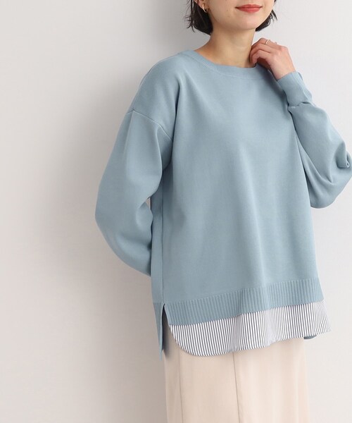 SHOO・LA・RUE（シューラルー）の「◆【季節の変わり目にちょうど良い】レイヤード風スポンディッシュニット（ニット/セーター・レディース・アイボリー系2/ブルー系7/ブラック系2・00）」の3枚目の写真