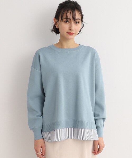 SHOO・LA・RUE（シューラルー）の「◆【季節の変わり目にちょうど良い】レイヤード風スポンディッシュニット（ニット/セーター・レディース・アイボリー系2/ブルー系7/ブラック系2・00）」の4枚目の写真