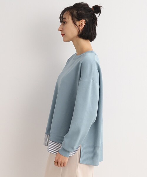 SHOO・LA・RUE（シューラルー）の「◆【季節の変わり目にちょうど良い】レイヤード風スポンディッシュニット（ニット/セーター・レディース・アイボリー系2/ブルー系7/ブラック系2・00）」の5枚目の写真