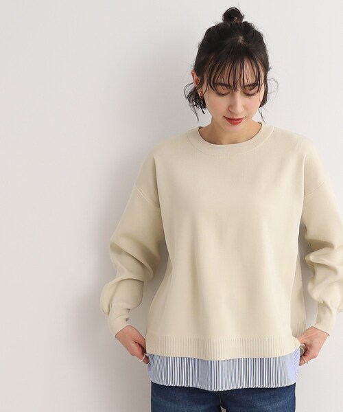 SHOO・LA・RUE（シューラルー）の「◆【季節の変わり目にちょうど良い】レイヤード風スポンディッシュニット（ニット/セーター・レディース・アイボリー系2/ブルー系7/ブラック系2・00）」の10枚目の写真