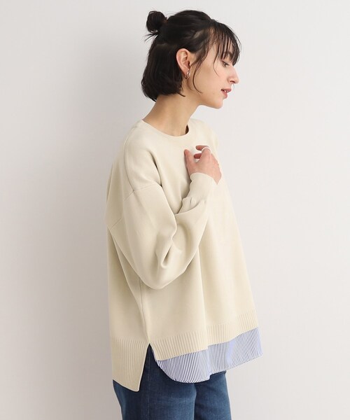 SHOO・LA・RUE（シューラルー）の「◆【季節の変わり目にちょうど良い】レイヤード風スポンディッシュニット（ニット/セーター・レディース・アイボリー系2/ブルー系7/ブラック系2・00）」の11枚目の写真